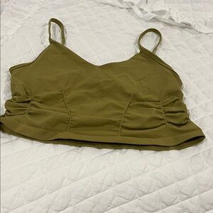 We The Free Olive Green Ruched Camisole